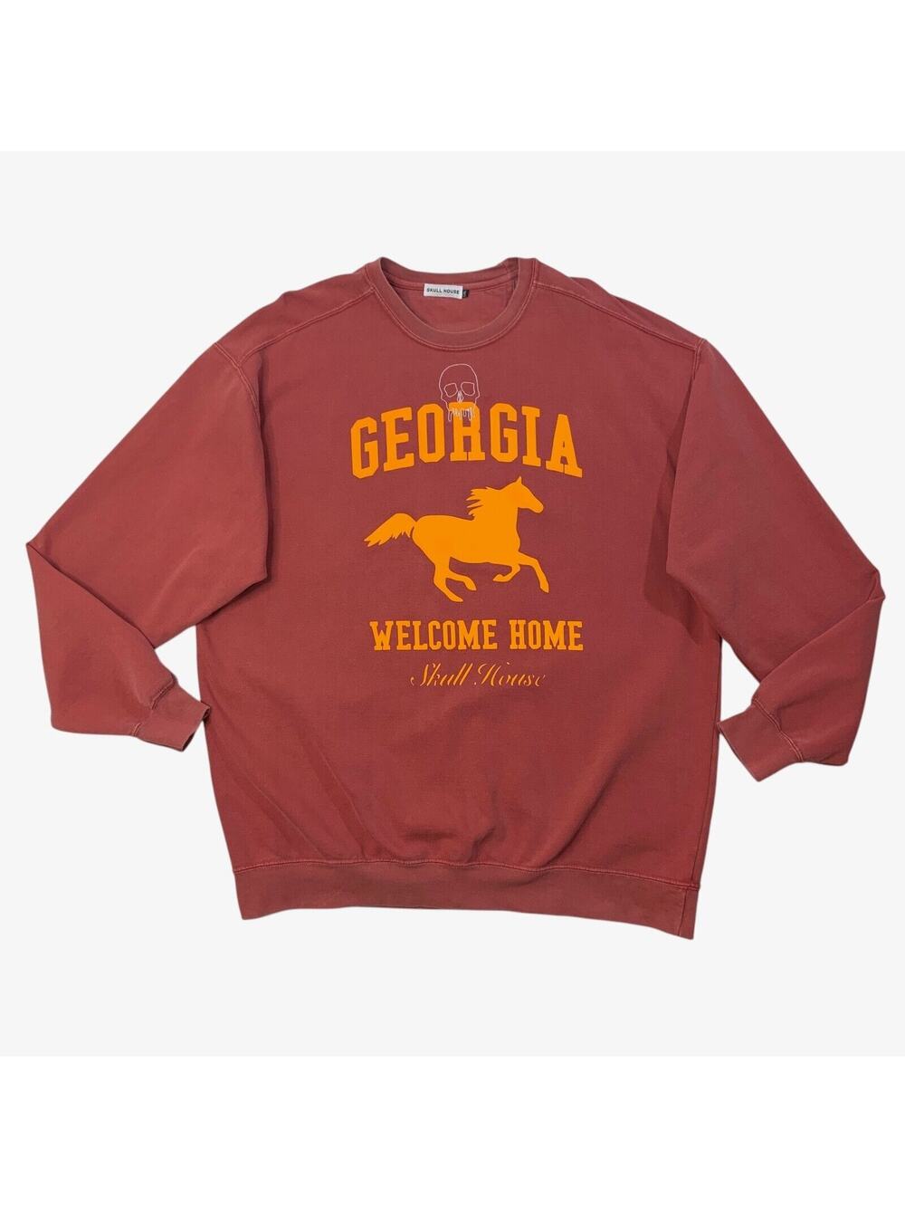 Skull House Designs‎ Sweatshirt Mens L/XL Deep Rose Georgia Welcome Home Fleece